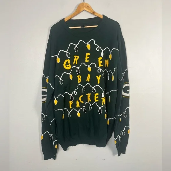 NFL Green Bay Packers FOCO Light-Up Ugly Sweater - Green size 2X light up